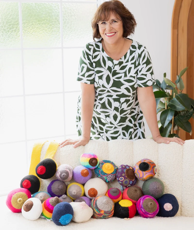Dr Elizabeth Rigg with education materials
